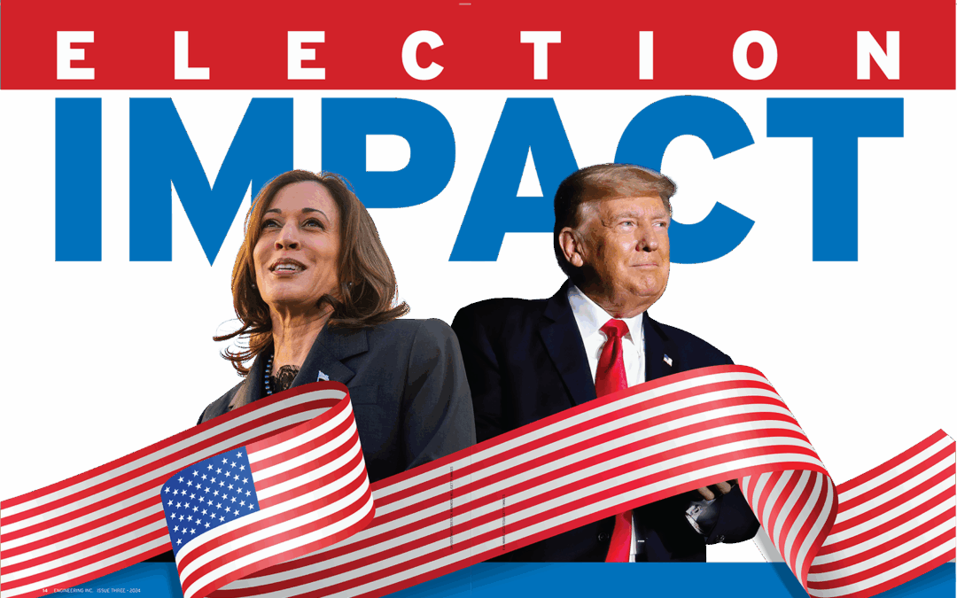 Election Impact graphic showing Harris and Trump