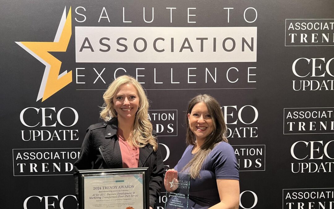 Diana Alexander and Katie Goodman hold their awards at the Salute to Association Excellence Awards