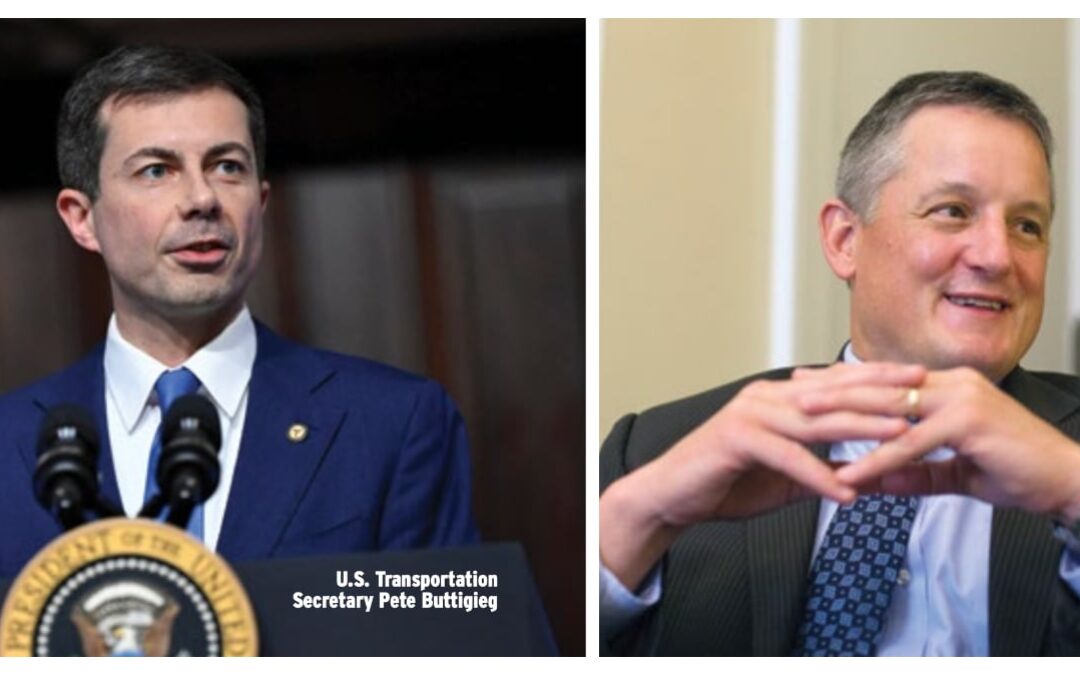 Pete Buttigieg (Secretary of Transportation) and Bruce Westerman (R-AR)